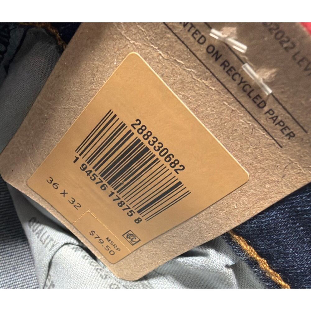 Levi’s 512 Slim Taper Stretch Denim Jeans Men’s Size 36x32 NWT - Picture 3 of 10